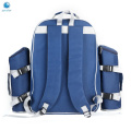 Picnic Backpack Bag with Insulated Cooler Compartment Dinnerware Picnic Pad Detachable Wine Holder